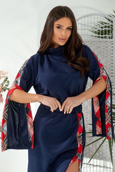 Костюм женский классический, цвет сине-красный, 257R322-2 | Зображення 8