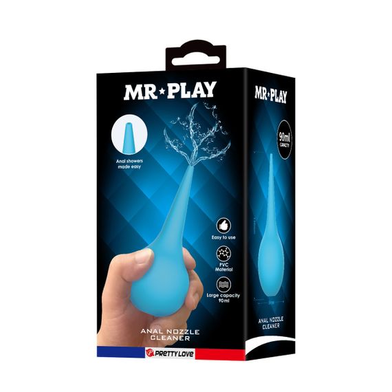 Анальный душ MR PLAY голубой, 90 мл, 13 х 6 см Sex Aura | Зображення 7
