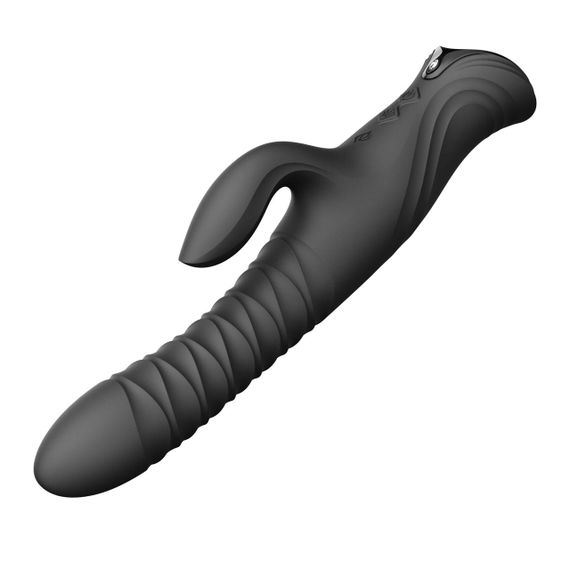 Смарт пульсатор-кролик с вибрацией Zalo Mose 2 Obsidian Black, подогрев до 42 °C, кристалл Swarovski sexstyle | Зображення 7