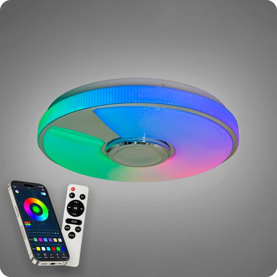 Люстра світлодіодна 517 Dlight RGB з пультом і  колонкою 70Вт Білий (02150) | Зображення 3