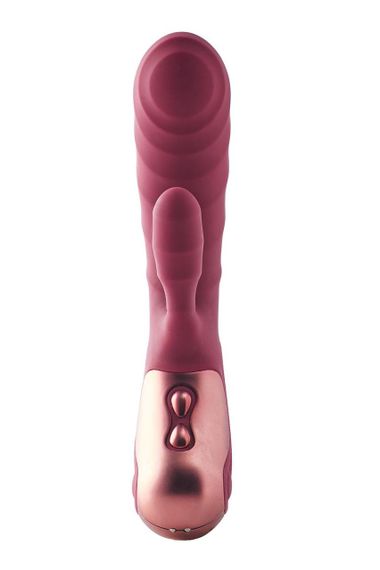Подвійний вібратор рельєфний Dream Toys Dinky Duo Vibrator Jimmy K, бордовий Sex Aura | Зображення 1