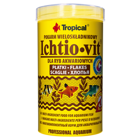 Корм Tropical Ichtio-Vit для всіх акваріумних риб пластівці 100 г/ 500 мл