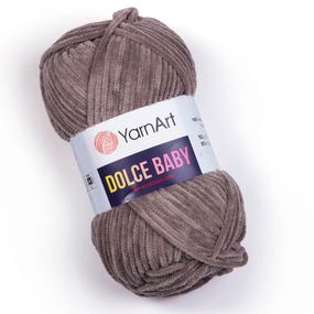 Пряжа YarnArt Dolce Baby 754 кава з молоком ярнарт дольче бебі плюшева