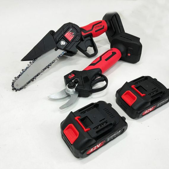 Потужна електропилка пила ланцюгова Пила для роботи в саду KRAFFTEC 2в1 36V 4АР, Міні IU-670 ланцюгова пила | Зображення 2