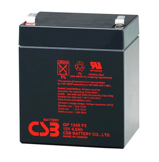 Аккумуляторная батарея CSB GP1245F2, 12V 4.5Ah (90х70х100 (108) Q10