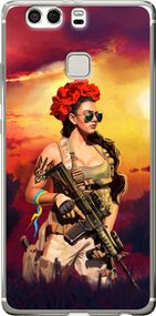 Чехол на Huawei P9 Plus Украинка с оружием "5316u-300-17620"