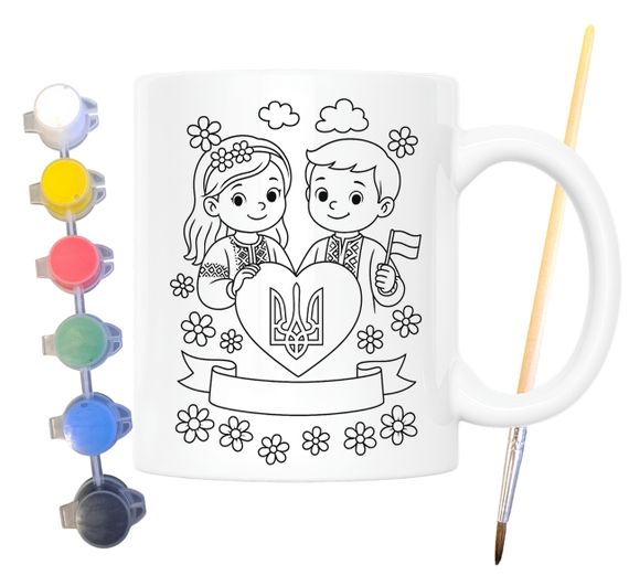 Набор для творчества кружка раскраска Украина в нашем сердце 330 мл белая (КР0147)