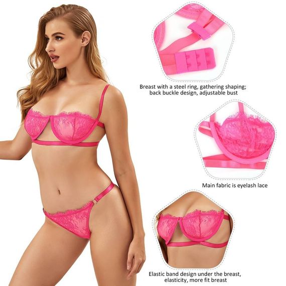 Комплект білизни з мереживом Star Night рожевий, М sexstyle | Зображення 4