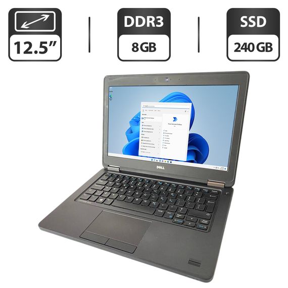 Нетбук Б-класс Dell Latitude E5250 / 12.5" (1366x768) TN / Intel Core i5-5300U (2 (4) ядра по 2.3 - 2.9 GHz) / 8 GB DDR3 / 240 GB SSD / Intel HD Graphics 5500 / WebCam / HDMI б/у