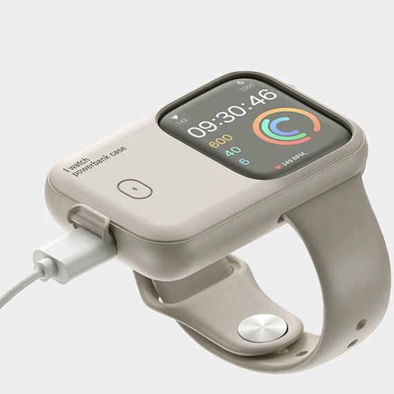 Портативний ЗП Charging Soft Case for Apple Watch 44/45mm 1200 mAh Moon White | Зображення 1