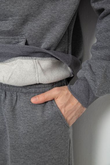 Спортивный костюм мужской на флисе, цвет серый, 244R9162 | Зображення 4