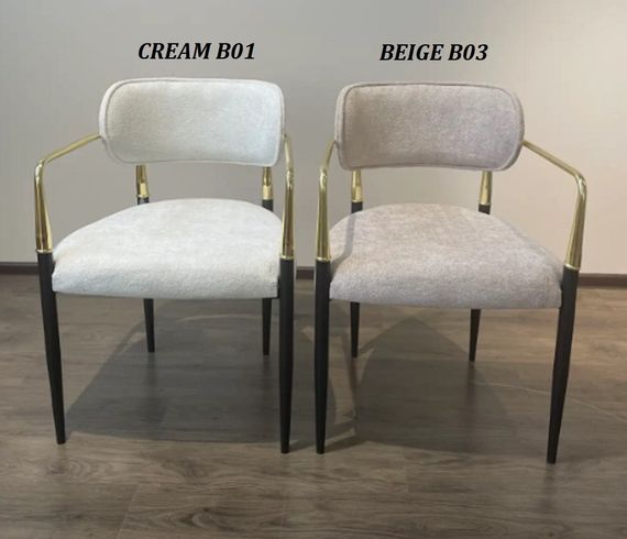 М'яке крісло на золотому каркасі Santorini (Санторіні) BEIGE B03 | Зображення 1