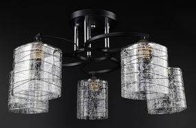 Люстра стельова на 5 лампочок 26942 Чорний 27х50х50 см.