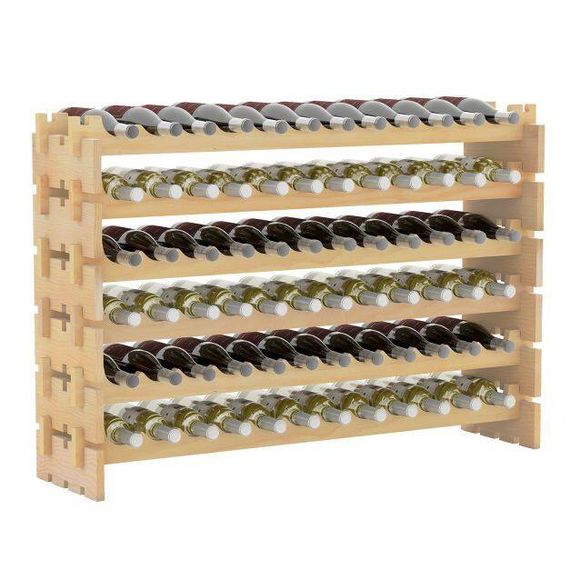 Стелаж винний Costway Modular Wine дерев'яний на 72 пляшки