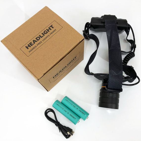 Ліхтарик на голову для роботи Bailong BL-8076-2-GT100, Надійний налобний ліхтар, Ліхтар на лоб потужний PW-47 | Зображення 7