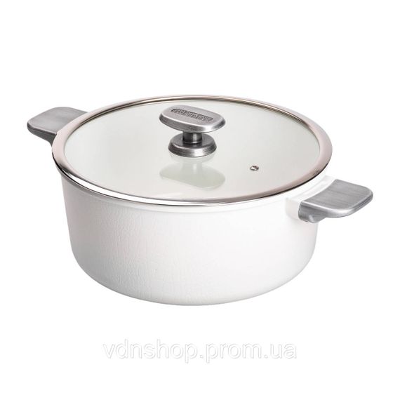 Алюмінієва каструля з керамічним покриттям антипригарним 6.9 л Ø 28 см білий MGC HP-4-454W | Зображення 3