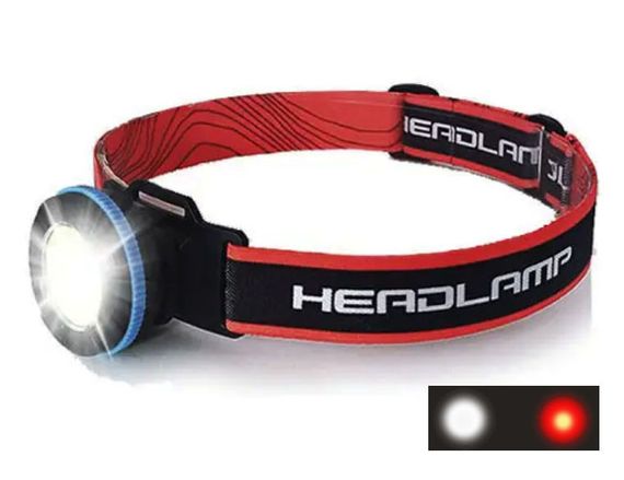 Мощный качественный аккумуляторный налобный фонарь на голову NF-856 с красным светом на лоб для ночной рибалки