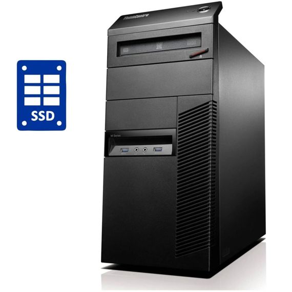 ПК Lenovo ThinkCentre M93p Tower / Intel Core i3-4130 (2 (4) ядра по 3.4 GHz) / 8 GB DDR3 / 500 GB HDD / Intel HD Graphics 4400 / DVD-RW / 280W + Кабель живлення б/в