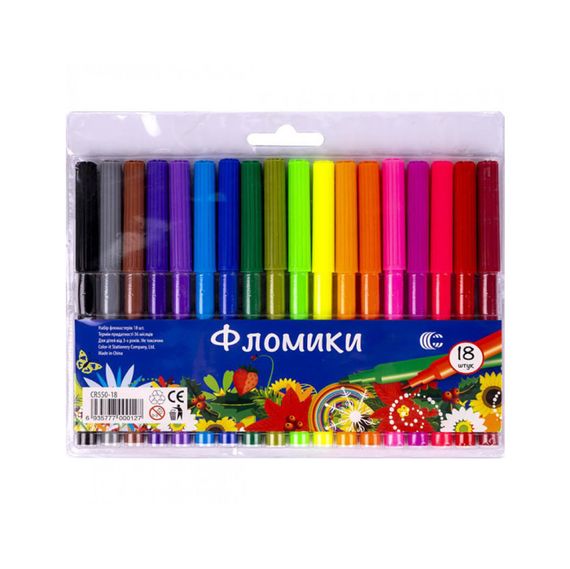 Дитячі Фломастери "Фломіки" COLOR-IT CR550-18 18 кольорів