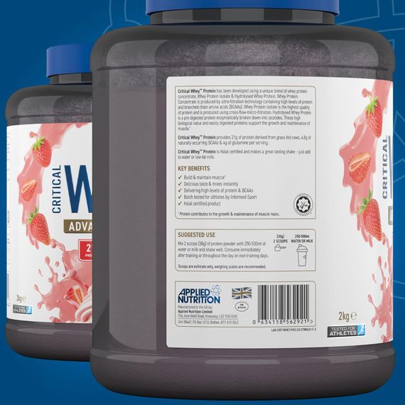 Протеїн Applied Nutrition Critical Whey Protein Powder 2kg (2kg - 67 Servings) (Strawberry Milkshake) | Зображення 2