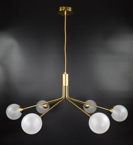 Люстра підвісна на 6 лампочок 26615 Латунь 40-130х90х90 см.