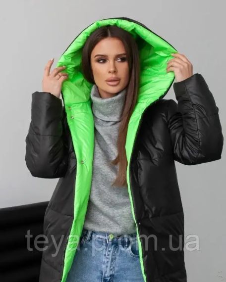 Куртка колір чорний/салатовий розмір XXL FI_009408 | Зображення 3