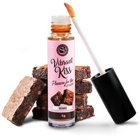 Блиск для губ з ефектом вібрації Secret Play Vibrant Kiss Pleasure For Two Lip Gloss Brownie, брауні