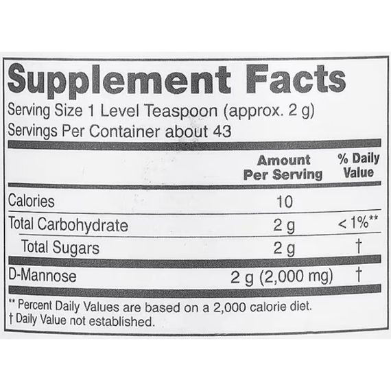 Урологический препарат Protocol for Life Balance D-Mannose powder 85 g /43 servings/ | Зображення 1