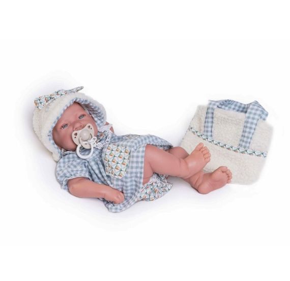 Виниловая Испанская Кукла Реборн Antonio Juan Новорожденная Девочка Младенец с Сумочкой Антонио Хуан 42 см | Зображення 1