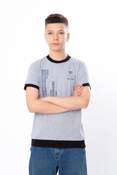 Футболка для хлопчика high-low Носи своє 140 Сірий (p-3731-161990)