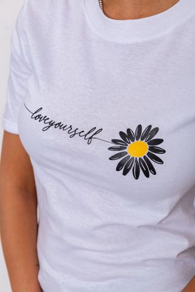 Футболка жіноча з принтом, колір білий, 238R01632 | Зображення 4