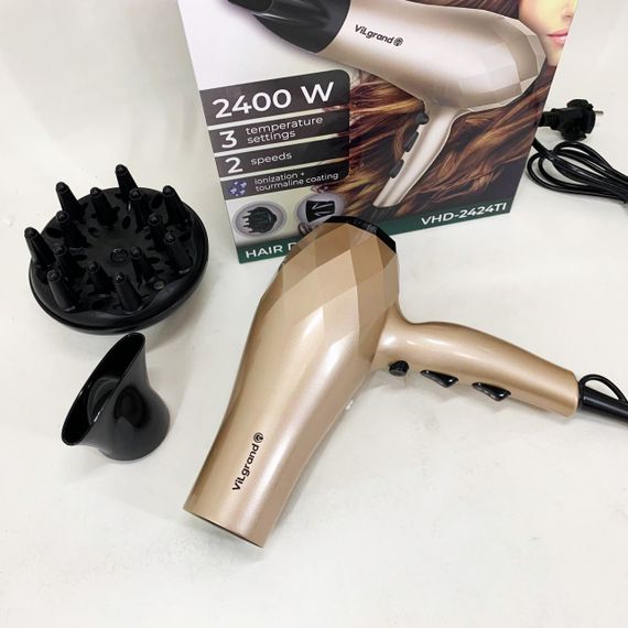 Фен VILGRAND VHD 2424TI. Цвет: бежевий | Зображення 9