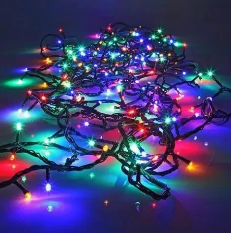 Світлодіодна Гірлянда нитка 401 led RGB різнокольорова (чорний провід) | Зображення 1