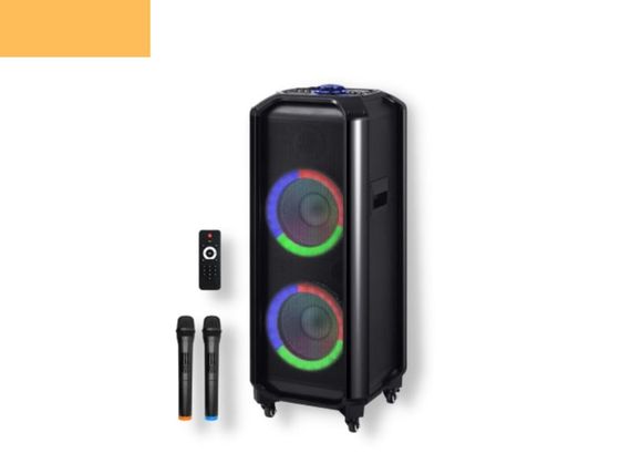 Акумуляторна акустична система XPRO HS-TD1010 колонка валіза 300Вт USB, SD, FM радіо, Bluetooth, 2 радіомікрофони, ДУ (MER-15696)