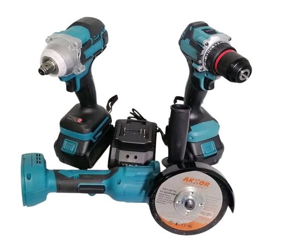 Набір інструментів 3 в 1 9713, шурупокрут, гайковерт, кутова шліфмашина | Зображення 3