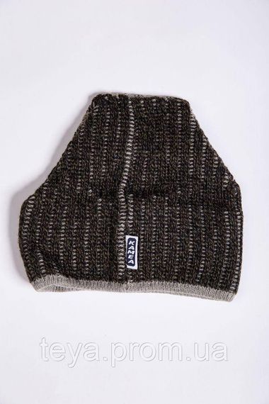 Чоловіча шапка в смужку кольору хакі розмір one size FA_000534 | Зображення 3