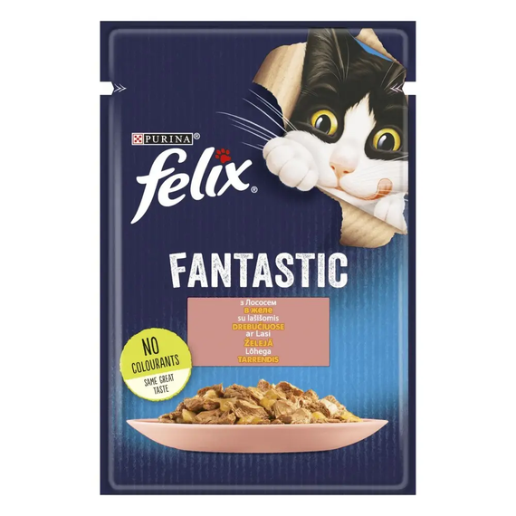 Вологий корм пауч Purina Felix Fantastic для котів із лососем, 85г