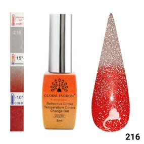 Світловідбивний Термо гель-лак Global Fashion №216, 8 мл