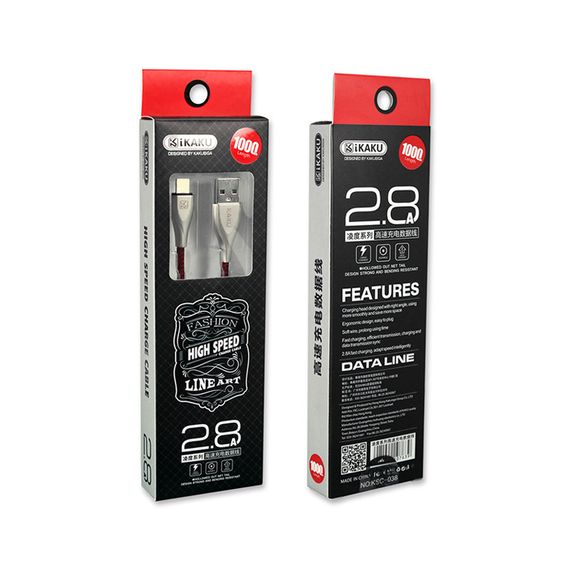 USB кабель Kaku KSC-038 USB - Type-C 1m - Silver | Зображення 8