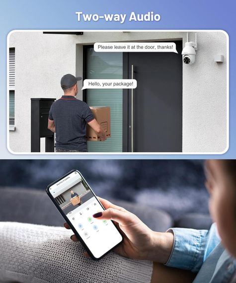 Вулична IP-камера відеоспостереження комплект 2шт GALAYOU 2K HD WiFi IP кольорове нічне бачення датчик руху двостороннє аудіо | Зображення 5