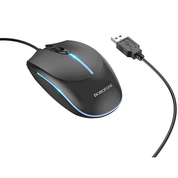 Миша провідна BOROFONE BG10, Black, Box | Зображення 2