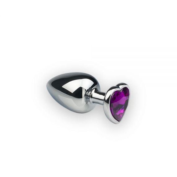 Анальна пробка, Silver Heart Amethyst, M sexstyle