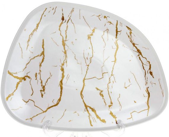 Блюдо Marmo Bianco White 30.5х24х2см