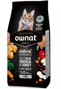 Сухий корм з куркою та індичкою для котів Ownat Ultra Cat Chicken, 400 гр