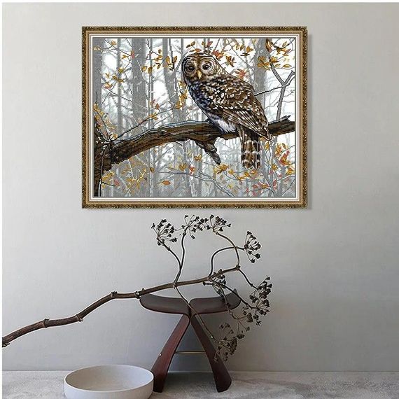 Набор для вышивания по нанесённой на канву схеме "Owl 14". AIDA 14CT printed 44*35 см | Зображення 9
