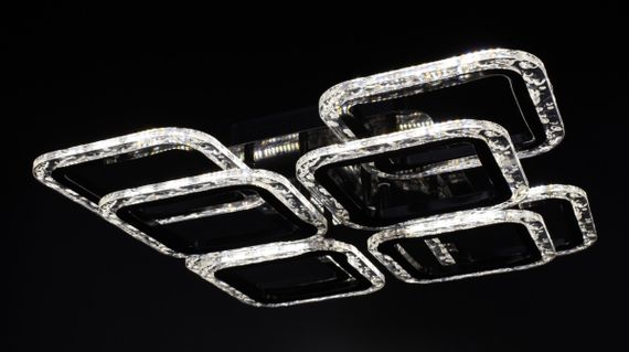 Люстра світлодіодна стельова LED світильник для квартири на стелю лед з пультом 26090 Чорний 11х46х46 см. | Зображення 3