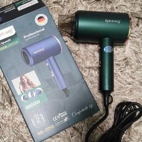 Фен с регулируемой скоростью и температурой Rainberg, Портативный фен для сушки, Электрофен с насадками IE-60