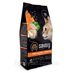 Сухой корм для котят Savory Kitten с лососем и морской рыбой 400 г