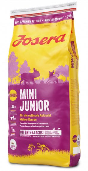 Сухий корм Josera MiniJunior для дорослих собак, що підростають, малих порід з качкою 15кг | Зображення 1