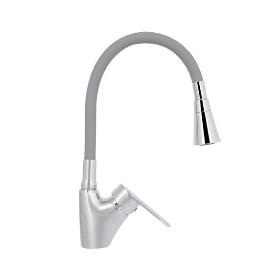Смеситель для кухни Lidz Tani 007F3 с гибким изливом (k40) LDTAN007F3GCR31869 Chrome/Grey | Зображення 4